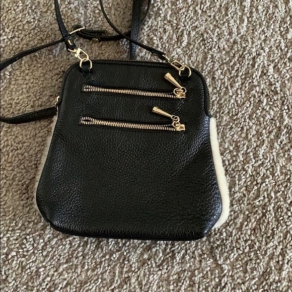 Italian Sheerling & Leather Crossbody Bag - Picture 2 of 5